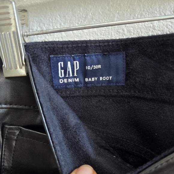 Gap black  faux leather bootcut pants size 10/30R - Picture 3 of 3